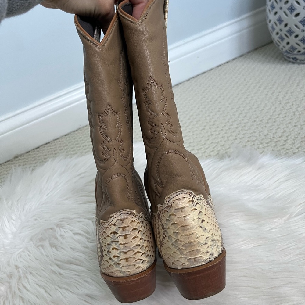 Python Mixed Leather Authentic Cowboy Boots - image 4